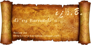 Őry Barnabás névjegykártya