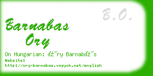 barnabas ory business card